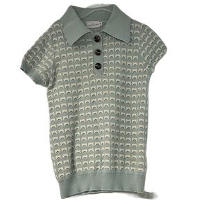 Sweethreads boys shortsleeve sweater polo button down dresy blue pattern soft 8